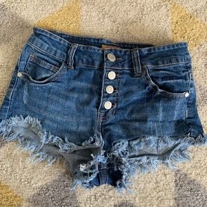 Celebrity Pink frayed jean shorts